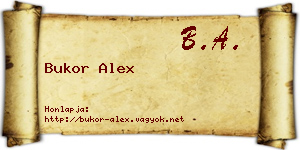 Bukor Alex névjegykártya